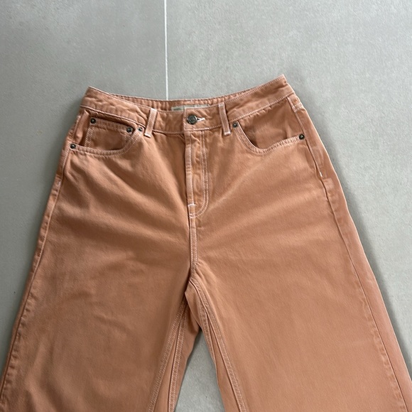 Topshop Moto wide leg, cropped jeans size 30 in camel color - Picture 2 of 7